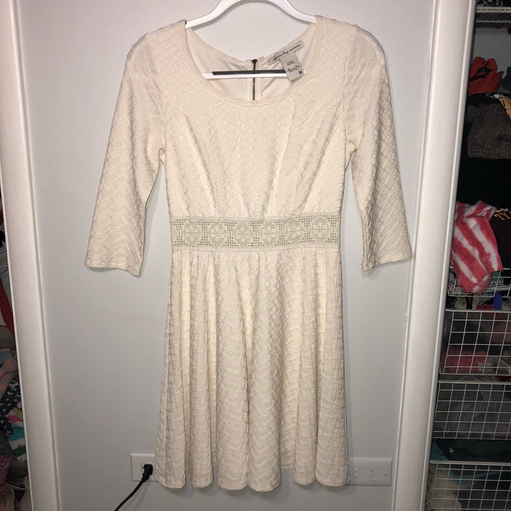 AMERICAN RAG white dress 3/4 length sleeves